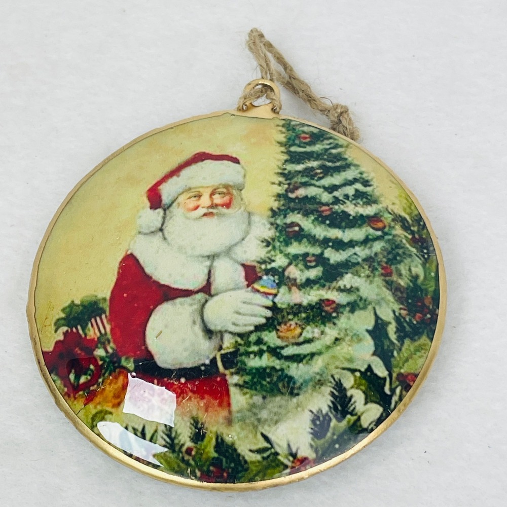Unbranded Ornament Unisex OS Santa Claus Christmas Tree Gold Vintage Good